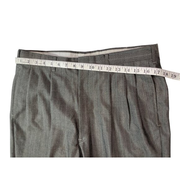 Adams Row Mens Gray Pinstripe Double-Breasted Suit 42R Jacket & 34x32 Pants DH18 - Picture 5 of 16